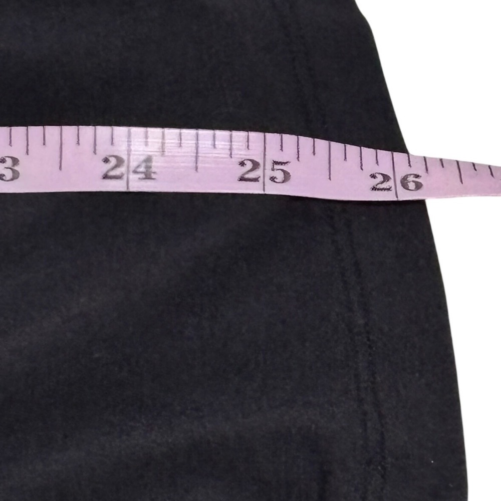 Athleta Sz. M -Black Ruched Side Crossover Tulip Hem Long Sleeve Scoop Neck Top - Picture 6 of 8